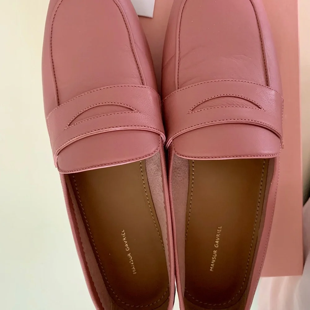 Mansur Gavriel Blush  Lamb Classic Loafers, size 38/US 7.5 - Picture 6 of 9